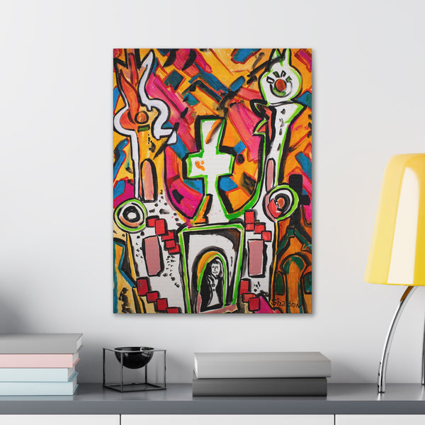 Print, Abstract Art, Folk Art, Painting, Canvas Print, Art Print, Canvas Gallery Wraps, "The Pontiff"