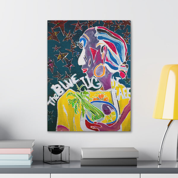 Print, Abstract Art, Folk Art, Painting, Canvas Print, Art Print, Canvas Gallery Wraps, "The Blue Light"