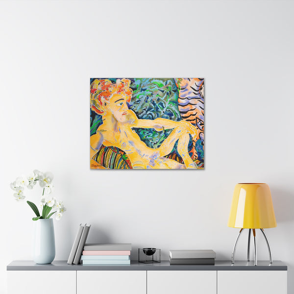 Print, Abstract Art, Folk Art, Painting, Canvas Print, Art Print, Canvas Gallery Wraps, "Lost Leaf"