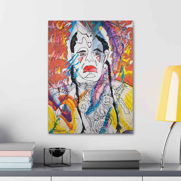 Print, Abstract Art, Folk Art, Painting, Canvas Print, Art Print, Canvas Gallery Wraps, "Unsettled"