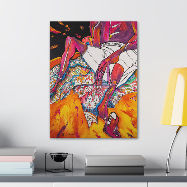Print, Abstract Art, Folk Art, Painting, Canvas Print, Art Print, Canvas Gallery Wraps, "Chillin"