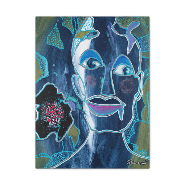 Print, Abstract Art, Folk Art, Painting, Canvas Print, Art Print, Canvas Gallery Wraps, "Blue Bayou"