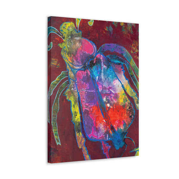 Print, Abstract Art, Folk Art, Painting, Canvas Print, Art Print, Canvas Gallery Wraps, "Dung Beetle"