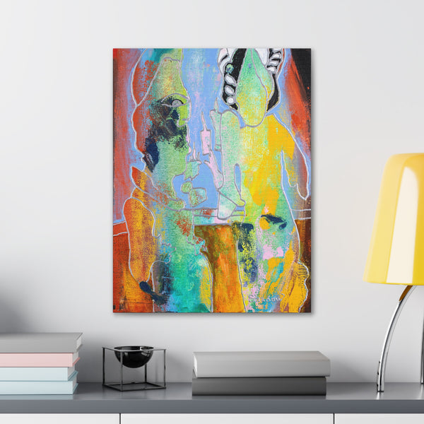 Print, Abstract Art, Folk Art, Painting, Canvas Print, Art Print, Canvas Gallery Wraps, "Hot Tea Anyone?"