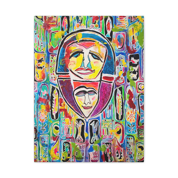 Print, Abstract Art, Folk Art, Painting, Canvas Print, Art Print, Canvas Gallery Wraps, "The Grandmother's Box"