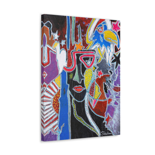 Print, Abstract Art, Folk Art, Painting, Canvas Print, Art Print, Canvas Gallery Wraps, "Where in the World?"