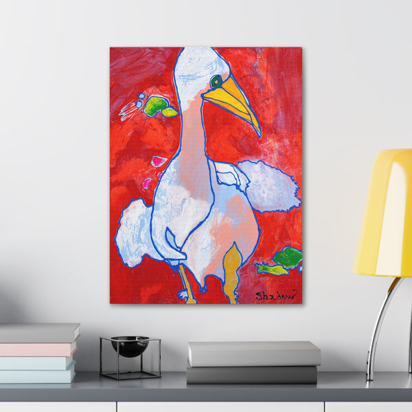Print, Abstract Art, Folk Art, Painting, Canvas Print, Art Print, Canvas Gallery Wraps, "Swamp Sighting"
