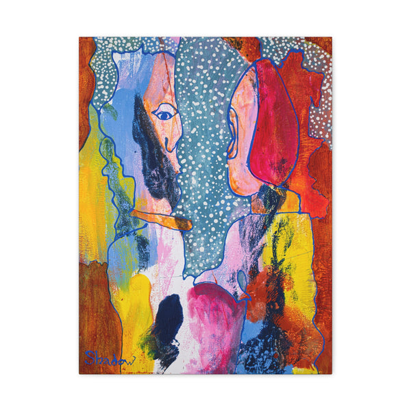 Print, Abstract Art, Folk Art, Painting, Canvas Print, Art Print, Canvas Gallery Wraps, "Contemplation"