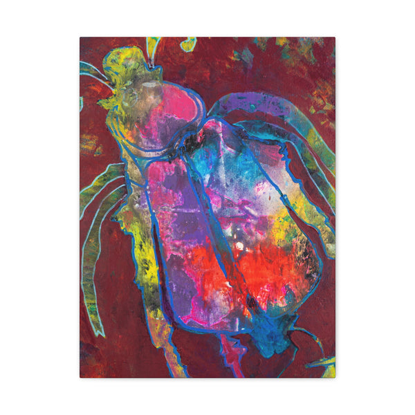 Print, Abstract Art, Folk Art, Painting, Canvas Print, Art Print, Canvas Gallery Wraps, "Dung Beetle"