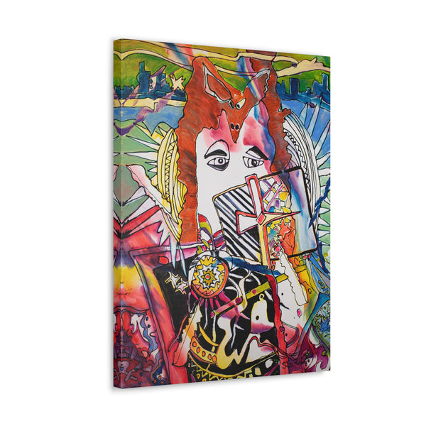 Print, Abstract Art, Folk Art, Painting, Canvas Print, Art Print, Canvas Gallery Wraps, "Fable or Fame"