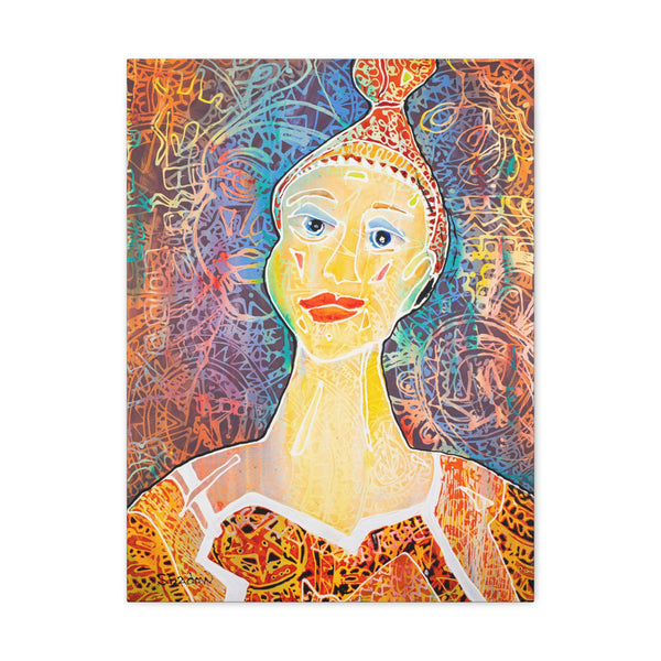 Print, Abstract Art, Folk Art, Painting, Canvas Print, Art Print, Canvas Gallery Wraps, "Spirit Lady"