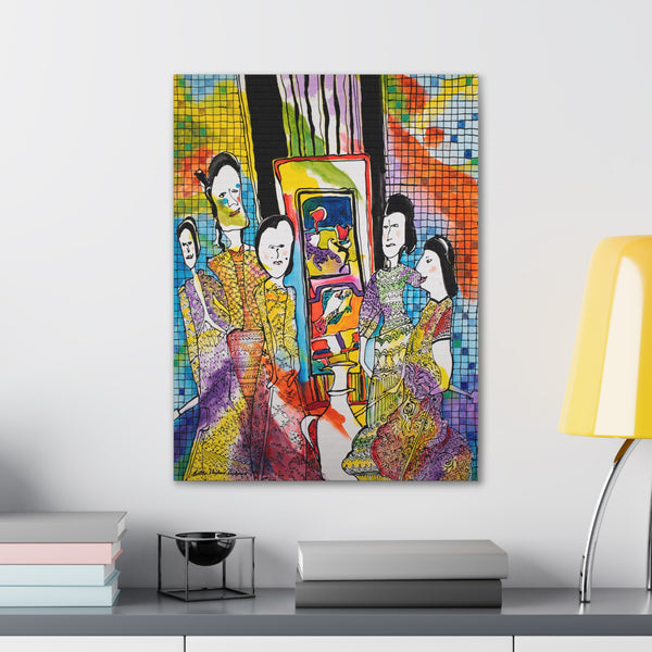 Print, Abstract Art, Folk Art, Painting, Canvas Print, Art Print, Canvas Gallery Wraps, "Shadow Puppets"