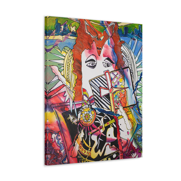 Print, Abstract Art, Folk Art, Painting, Canvas Print, Art Print, Canvas Gallery Wraps, "Fable or Fame"