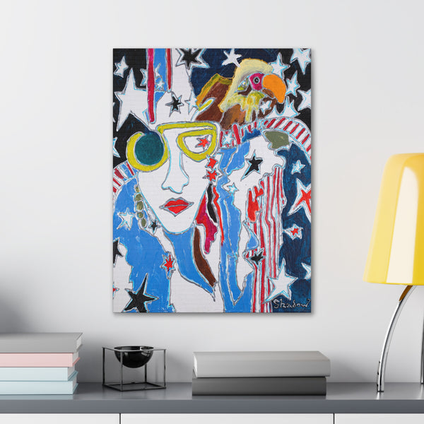 Print, Abstract Art, Folk Art, Painting, Canvas Print, Art Print, Canvas Gallery Wraps, "Miss America"