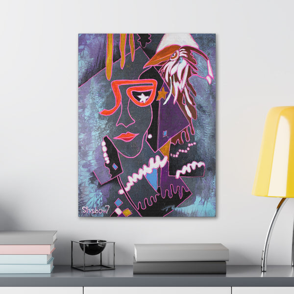 Print, Abstract Art, Folk Art, Painting, Canvas Print, Art Print, Canvas Gallery Wraps, "Berdie"