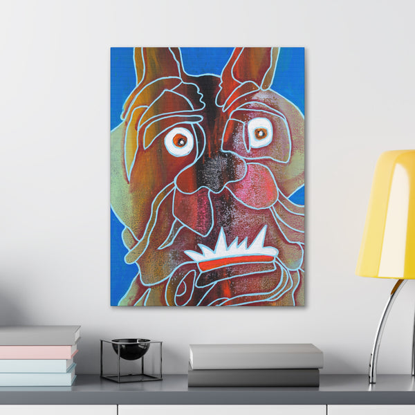 Print, Abstract Art, Folk Art, Painting, Canvas Print, Art Print, Canvas Gallery Wraps, dog, "Dog Mask"