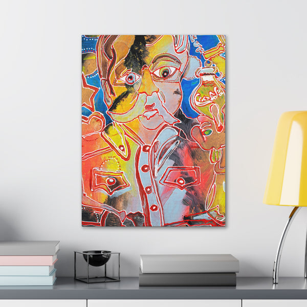Print, Abstract Art, Folk Art, Painting, Canvas Print, Art Print, Canvas Gallery Wraps, "Coca-Cola Cowboy"