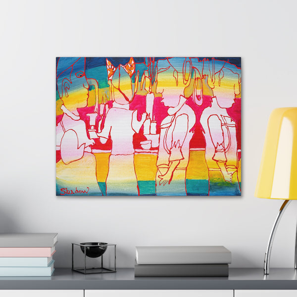 Print, Abstract Art, Folk Art, Painting, Canvas Print, Art Print, Canvas Gallery Wraps, "Shadow Chef"