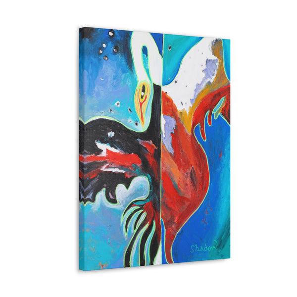 Print, Abstract Art, Folk Art, Painting, Canvas Print, Art Print, Canvas Gallery Wraps, "Settle Down"