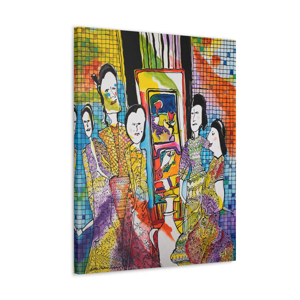 Print, Abstract Art, Folk Art, Painting, Canvas Print, Art Print, Canvas Gallery Wraps, "Shadow Puppets"