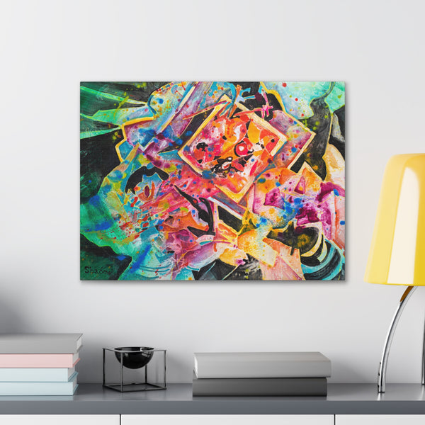 Print, Abstract Art, Folk Art, Painting, Canvas Print, Art Print, Canvas Gallery Wraps, "Trilogy"