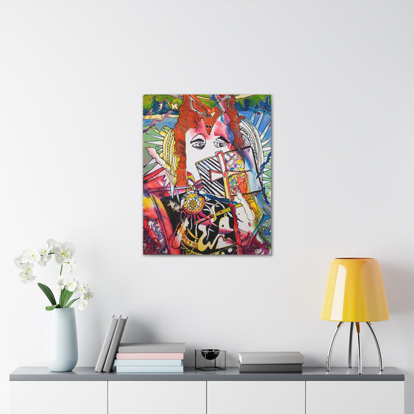 Print, Abstract Art, Folk Art, Painting, Canvas Print, Art Print, Canvas Gallery Wraps, "Fable or Fame"