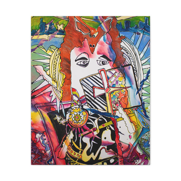 Print, Abstract Art, Folk Art, Painting, Canvas Print, Art Print, Canvas Gallery Wraps, "Fable or Fame"