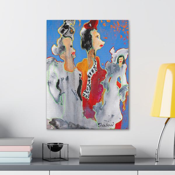 Print, Abstract Art, Folk Art, Painting, Canvas Print, Art Print, Canvas Gallery Wraps, "Red Carpet Ready"