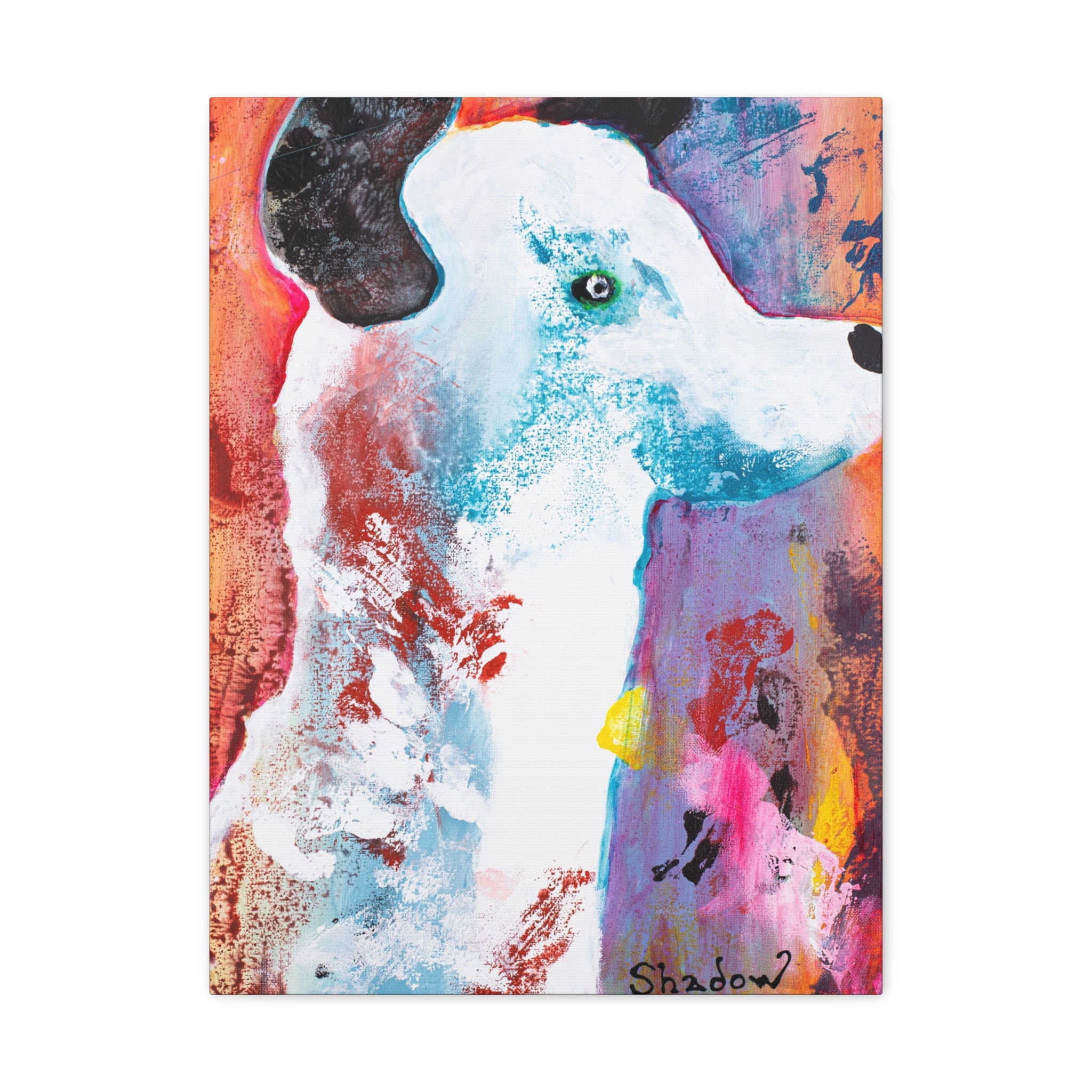 Print, Canvas Gallery Wrap, Abstract Art, Folk Art, Art Print, Dog