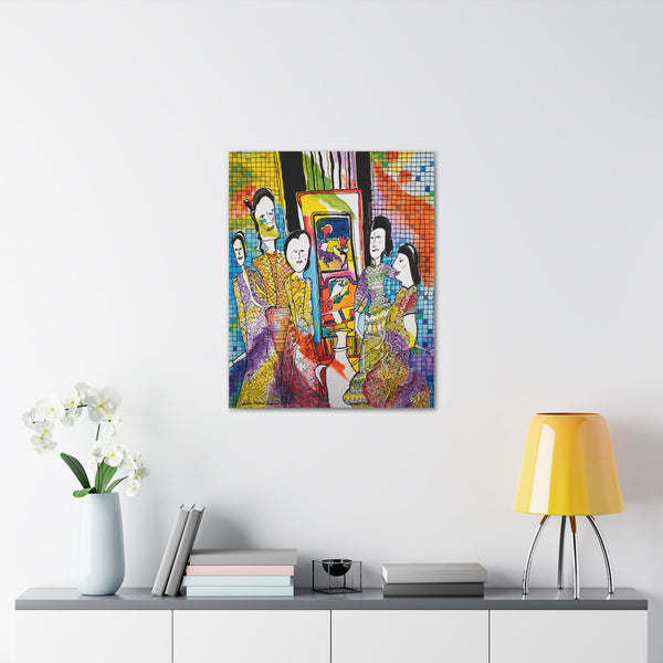 Print, Abstract Art, Folk Art, Painting, Canvas Print, Art Print, Canvas Gallery Wraps, "Shadow Puppets"