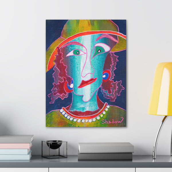Print, Abstract Art, Folk Art, Painting, Canvas Print, Art Print, Canvas Gallery Wraps, "Ms Penny"