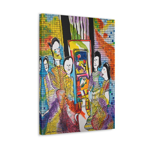 Print, Abstract Art, Folk Art, Painting, Canvas Print, Art Print, Canvas Gallery Wraps, "Shadow Puppets"