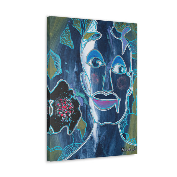 Print, Abstract Art, Folk Art, Painting, Canvas Print, Art Print, Canvas Gallery Wraps, "Blue Bayou"