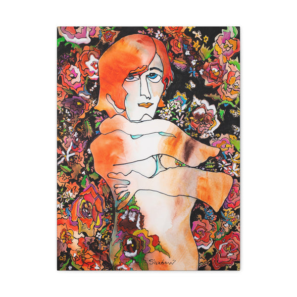 Print, Abstract Art, Folk Art, Painting, Canvas Print, Art Print, Canvas Gallery Wraps, "Self Hug"
