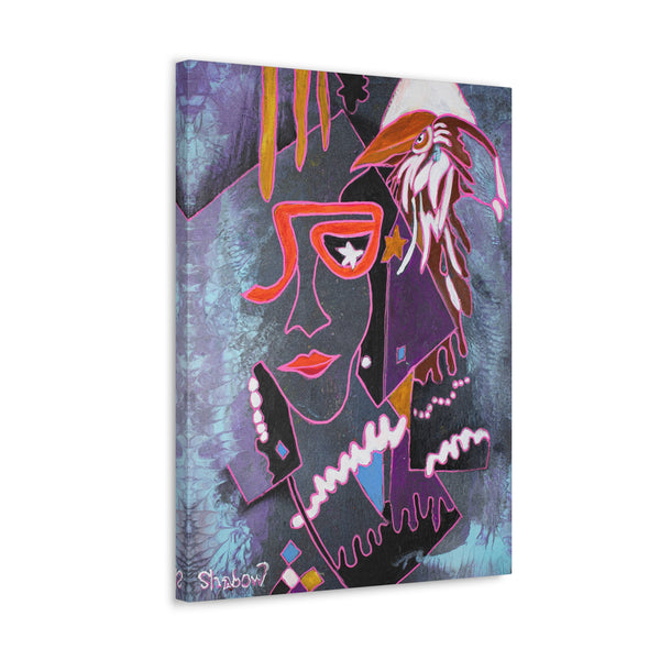 Print, Abstract Art, Folk Art, Painting, Canvas Print, Art Print, Canvas Gallery Wraps, "Berdie"
