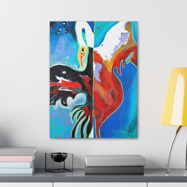 Print, Abstract Art, Folk Art, Painting, Canvas Print, Art Print, Canvas Gallery Wraps, "Settle Down"