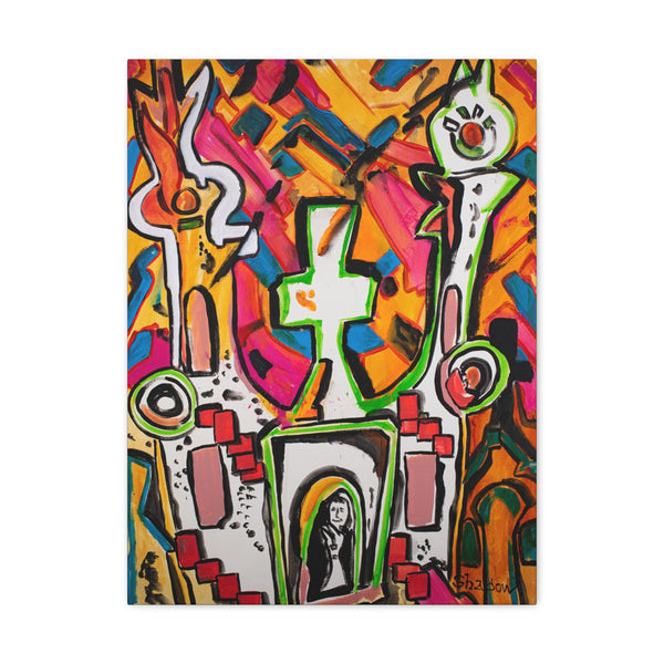 Print, Abstract Art, Folk Art, Painting, Canvas Print, Art Print, Canvas Gallery Wraps, "The Pontiff"