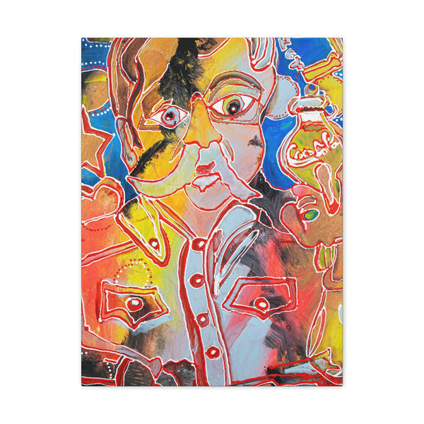 Print, Abstract Art, Folk Art, Painting, Canvas Print, Art Print, Canvas Gallery Wraps, "Coca-Cola Cowboy"