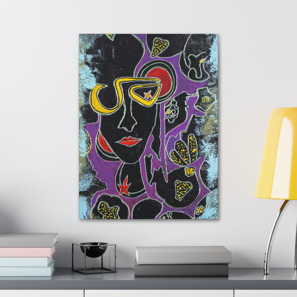 Print, Abstract Art, Folk Art, Painting, Canvas Print, Art Print, Canvas Gallery Wraps, "Barbie"
