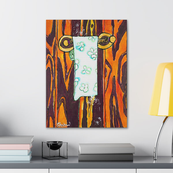 Print, Abstract Art, Folk Art, Painting, Canvas Print, Art Print, Canvas Gallery Wraps, "Miss Rolleta - She's On A Roll"