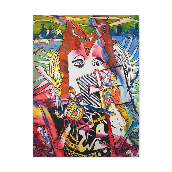 Print, Abstract Art, Folk Art, Painting, Canvas Print, Art Print, Canvas Gallery Wraps, "Fable or Fame"