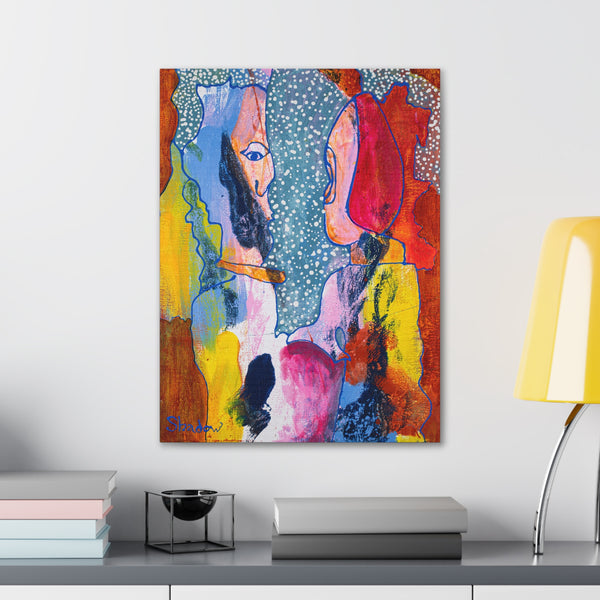 Print, Abstract Art, Folk Art, Painting, Canvas Print, Art Print, Canvas Gallery Wraps, "Contemplation"