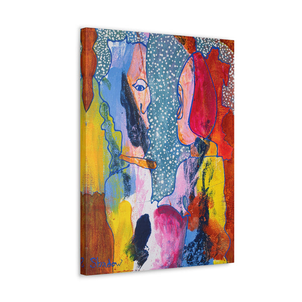 Print, Abstract Art, Folk Art, Painting, Canvas Print, Art Print, Canvas Gallery Wraps, "Contemplation"