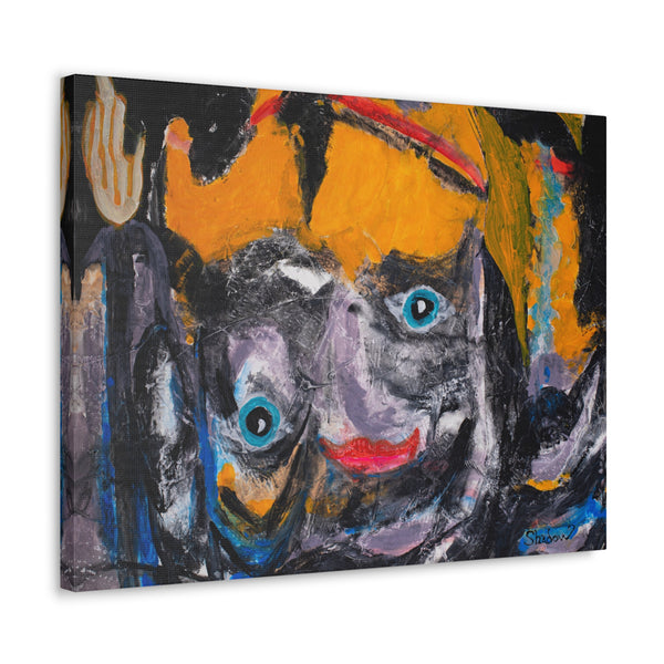 Print, Abstract Art, Folk Art, Painting, Canvas Print, Art Print, Canvas Gallery Wraps, "Jesus Loves Me"
