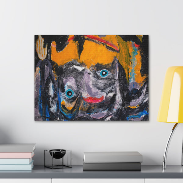 Print, Abstract Art, Folk Art, Painting, Canvas Print, Art Print, Canvas Gallery Wraps, "Jesus Loves Me"