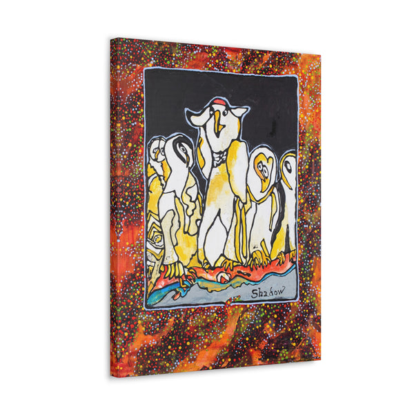 Print, Abstract Art, Folk Art, Painting, Canvas Print, Art Print, Canvas Gallery Wraps, "The Party was a Hoot"