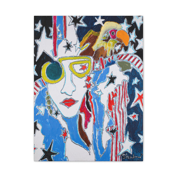 Print, Abstract Art, Folk Art, Painting, Canvas Print, Art Print, Canvas Gallery Wraps, "Miss America"