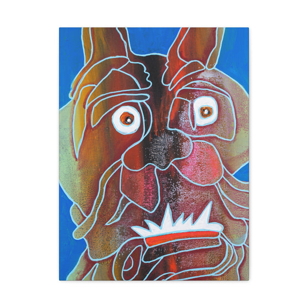 Print, Abstract Art, Folk Art, Painting, Canvas Print, Art Print, Canvas Gallery Wraps, dog, "Dog Mask"