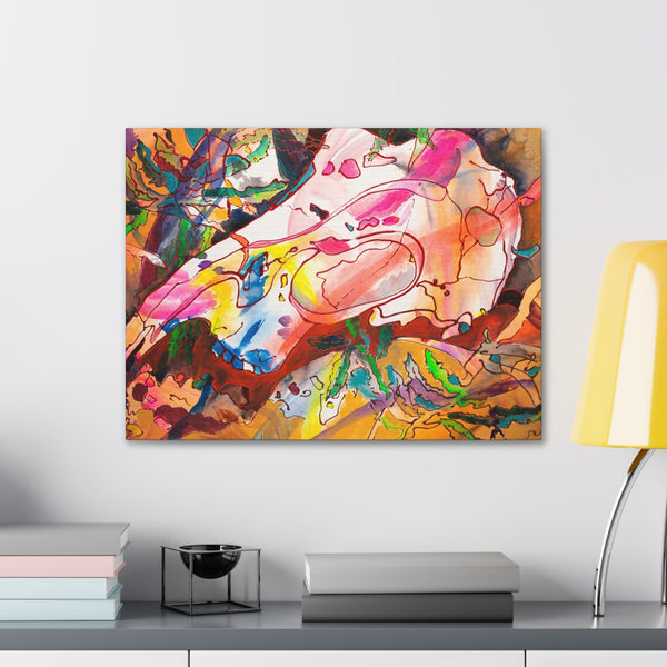 Print, Abstract Art, Folk Art, Painting, Canvas Print, Art Print, Canvas Gallery Wraps, "Days Gone By"