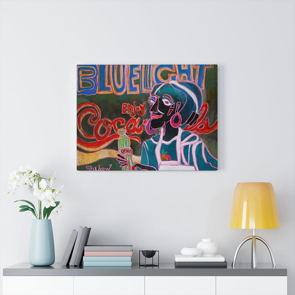 Print, Abstract Art, Folk Art, Painting, Canvas Print, Art Print, Canvas Gallery Wraps, "Blue Light 5"
